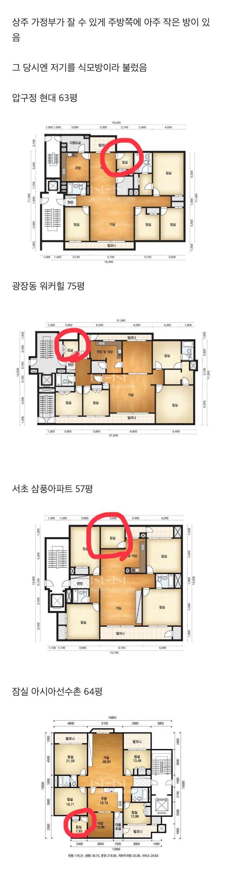 옛날 한국 아파트 설계도에 꼭 있는 방 | 인스티즈