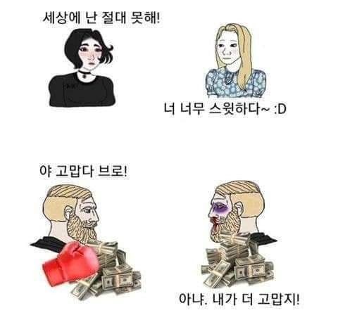 가장 친한친구를 때리면 100만달러를 준다면 때리기 가능? | 인스티즈