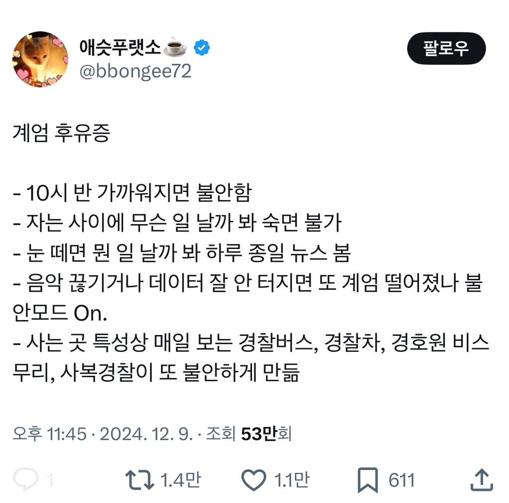 전국민이 일주일째 시달리고 있는 계엄 후유증..x | 인스티즈