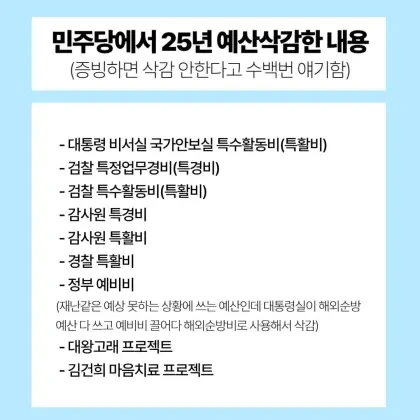 25년 예산 삭감 내용 (여당/야당 비교) | 인스티즈