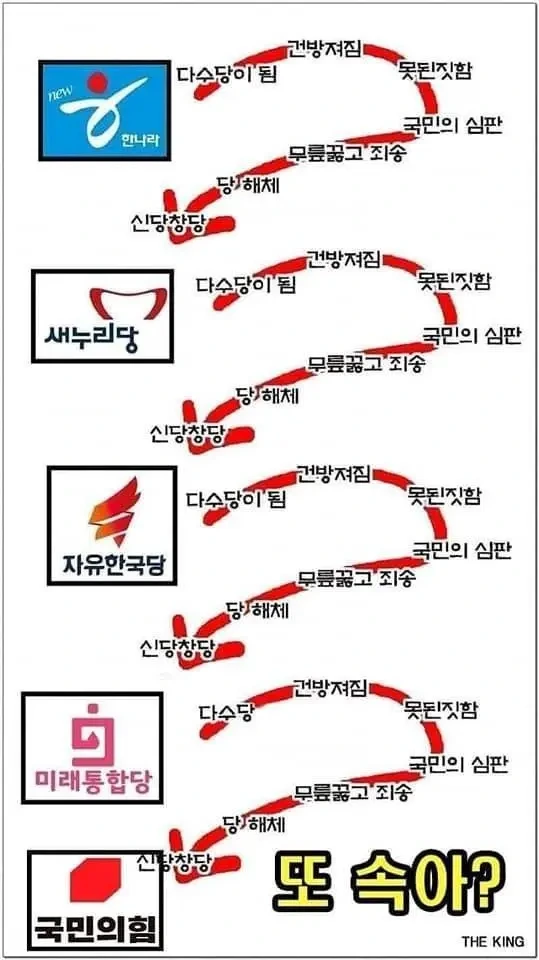 대한민국 자칭 보수 정당의 비극적인 뫼비우스 띠 | 인스티즈