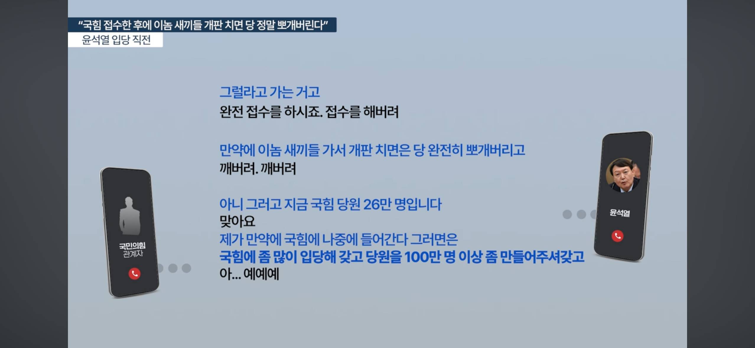 윤석열"국힘 접수한 후에 이놈 새끼들 개판 치면 당 정말 뽀개버린다" | 인스티즈