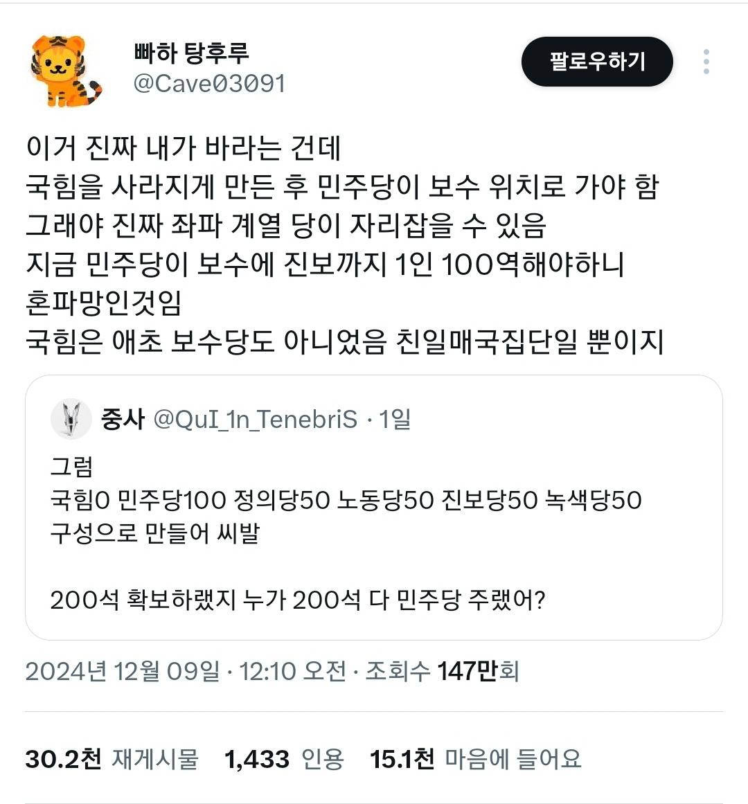 민주당에 표 준 사람들 절반쯤이 늘 품고있는 소망 | 인스티즈