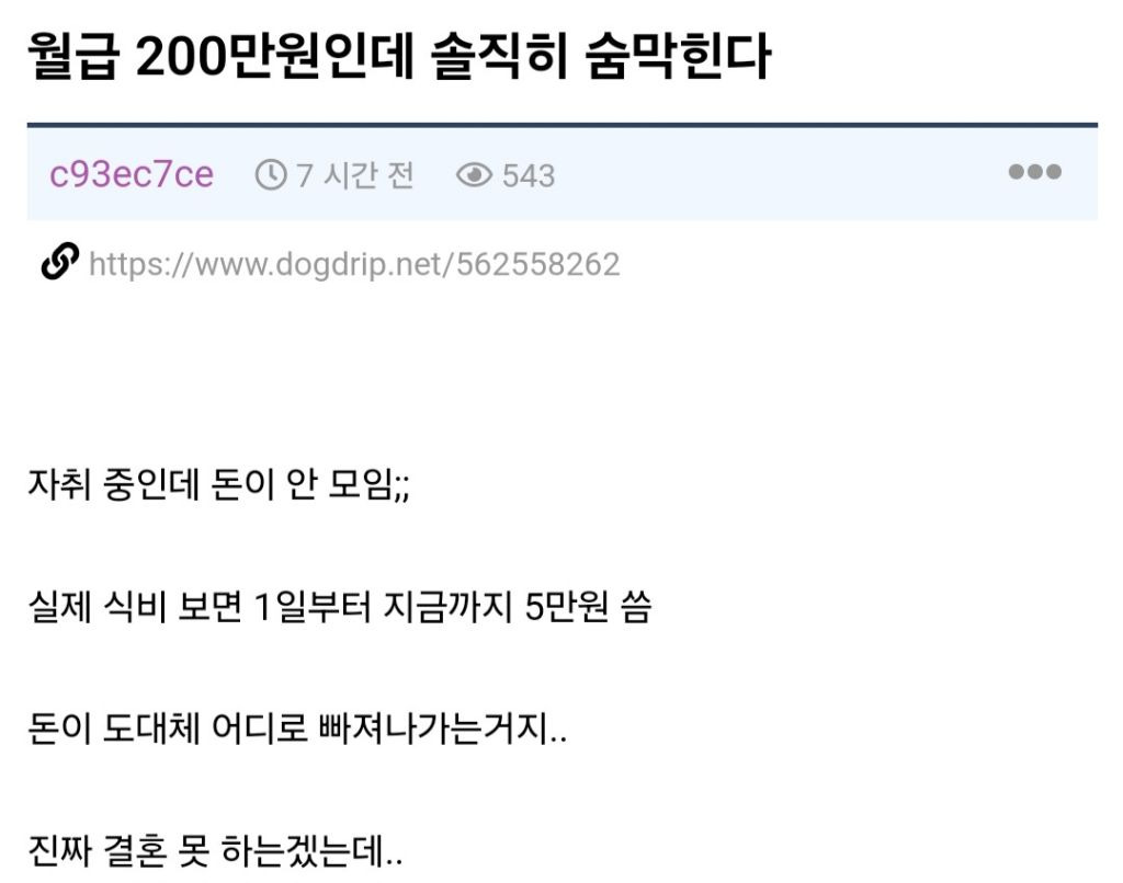 월급 200만원인데 솔직히 숨막힌다 | 인스티즈