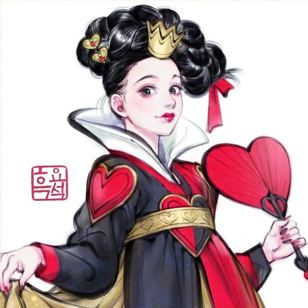 한국풍 일러로 유명한 흑요석 작가가 그린 디즈니 빌런 캐릭터들 | 인스티즈
