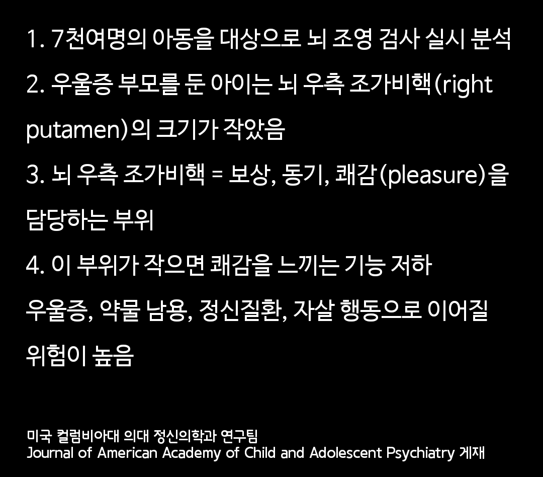 "우울증 부모의 자녀, 뇌 구조가 다르다" | 인스티즈
