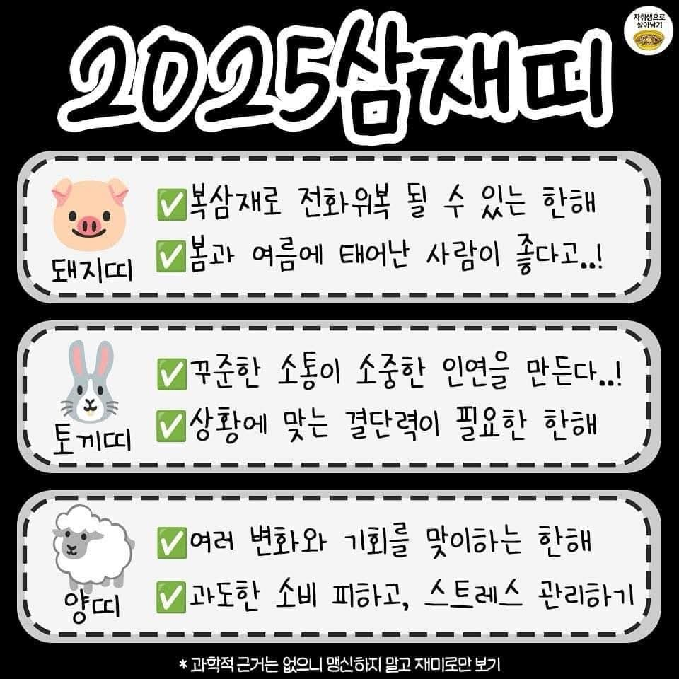 2025년 삼재 띠들 | 인스티즈