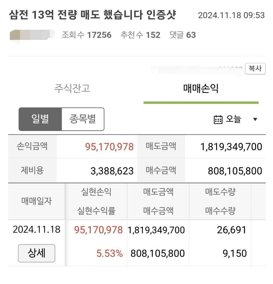 삼성전자에 13억 들어갔던 사람 근황.jpg | 인스티즈