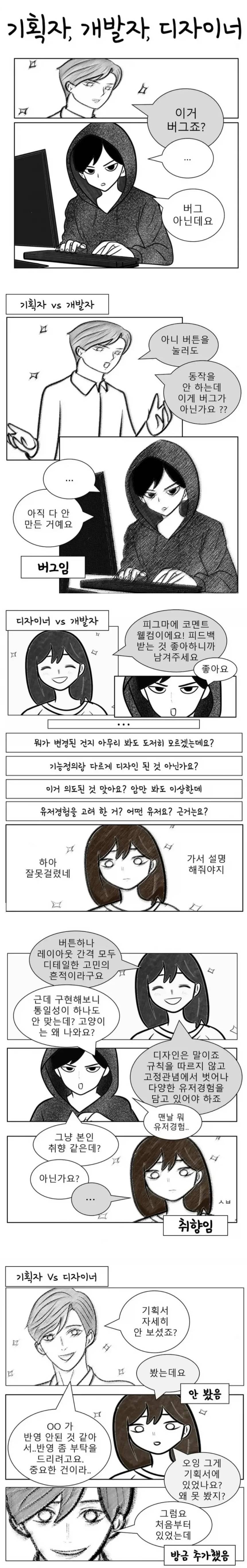 기획자 vs 개발자 vs 디자이너 | 인스티즈