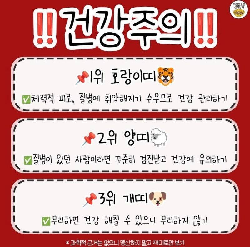 재미로 보는 2025년 금전운•직업운•애정운•문서운•이동운•건강주의•삼재띠 BEST 3 | 인스티즈
