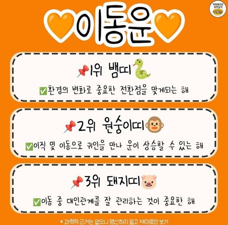 재미로 보는 2025년 금전운•직업운•애정운•문서운•이동운•건강주의•삼재띠 BEST 3 | 인스티즈
