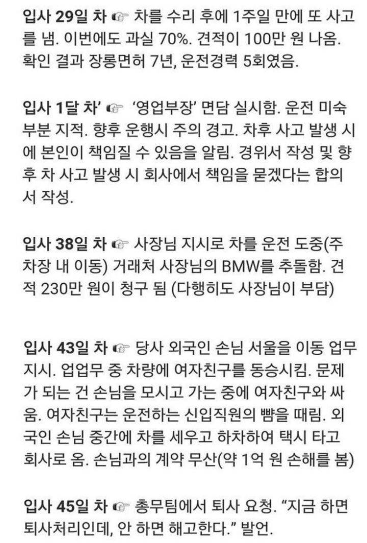 입사 55일만에 해고 당한 신입사원 | 인스티즈