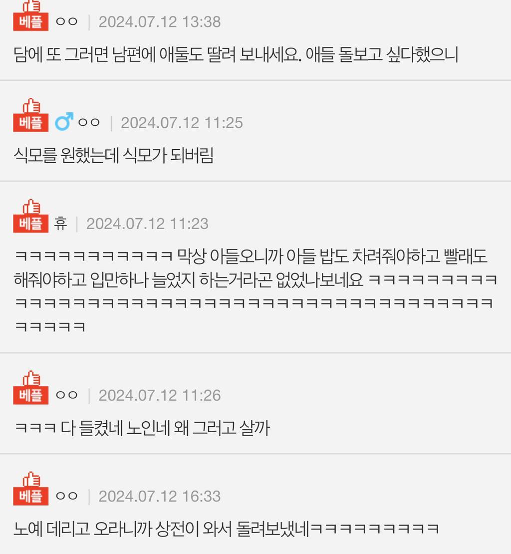 [네이트판] 시모가 같이 살자해서 남편 보냈더니 일주일도 안돼서 돌아왔어요 | 인스티즈