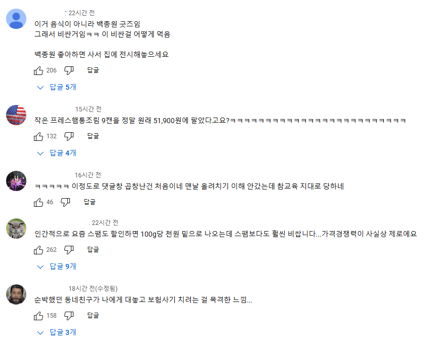반응 안 좋은 백종원 빽햄 할인 영상 | 인스티즈