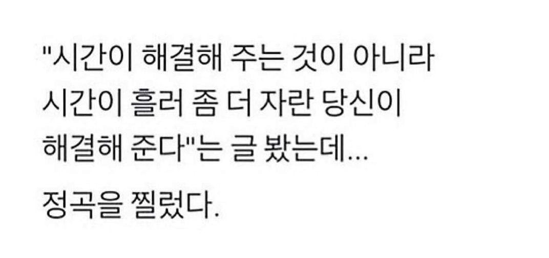 시간이 해결해주는 것이 아니라, 시간이 흘러 좀 더 자란 당신이 해결해 준다 | 인스티즈