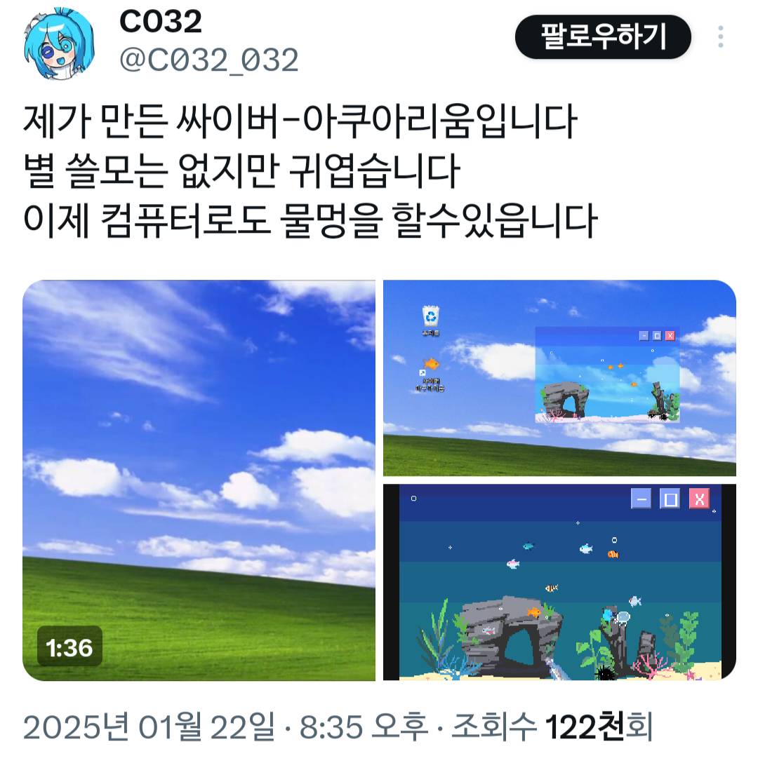 싸이버-아쿠아리움(컴퓨터 물멍).twt | 인스티즈