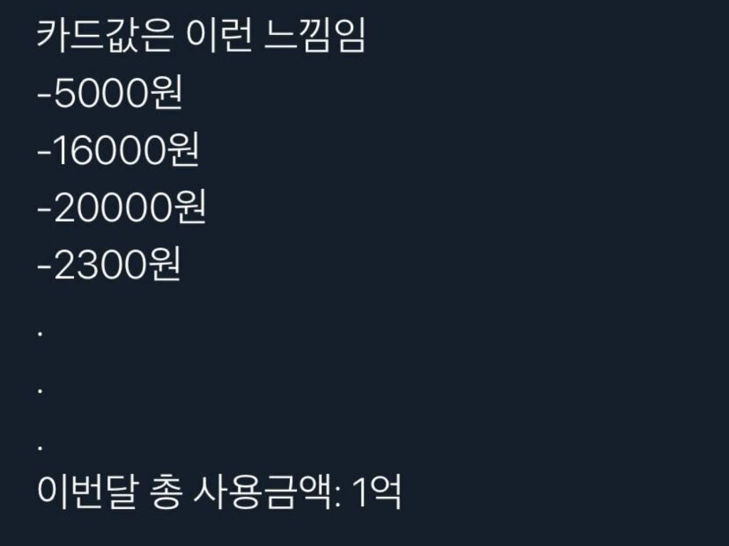 카드값 결제금액 특 | 인스티즈