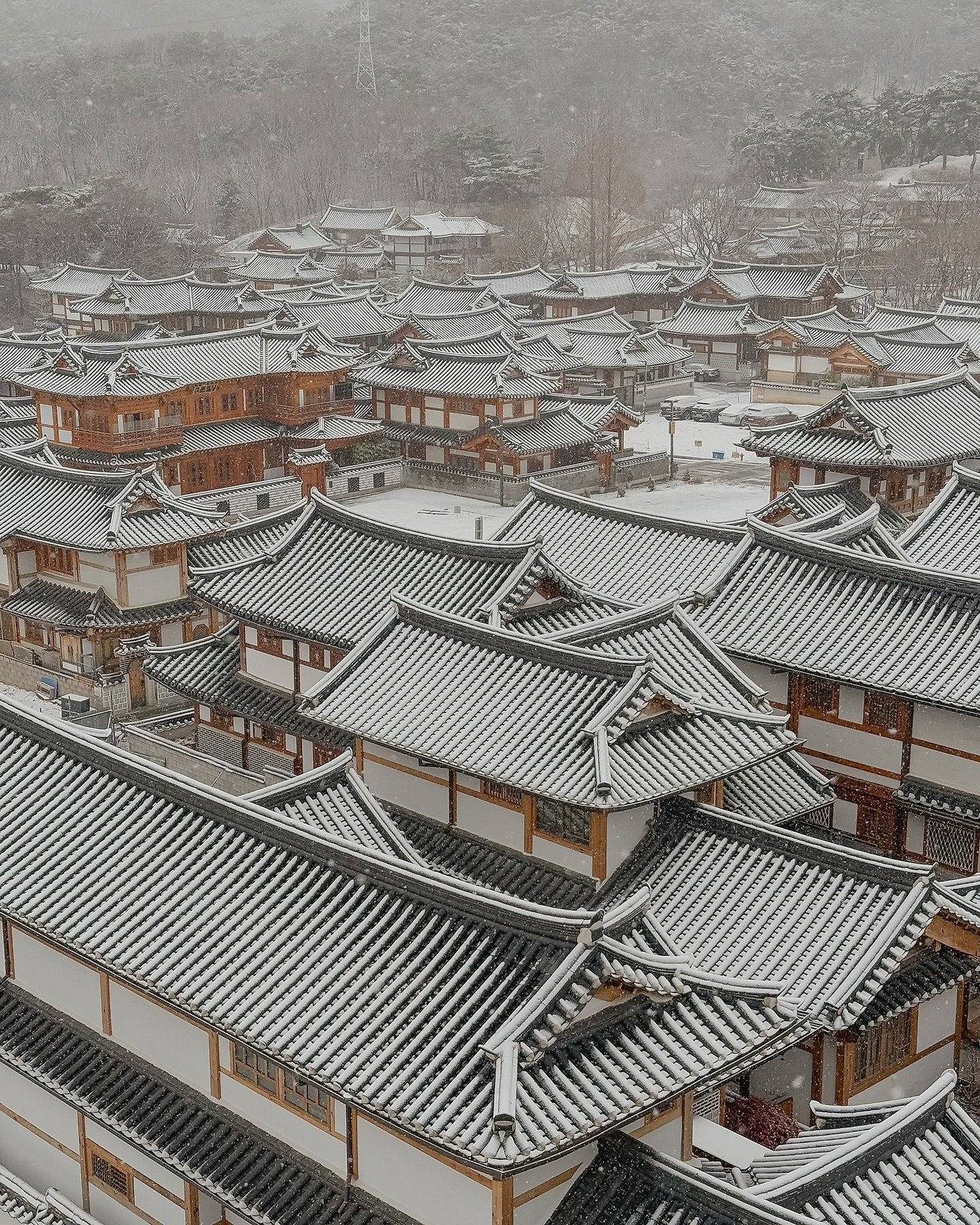 선물처럼 눈이 내린 오늘자 한옥 마을 | 인스티즈
