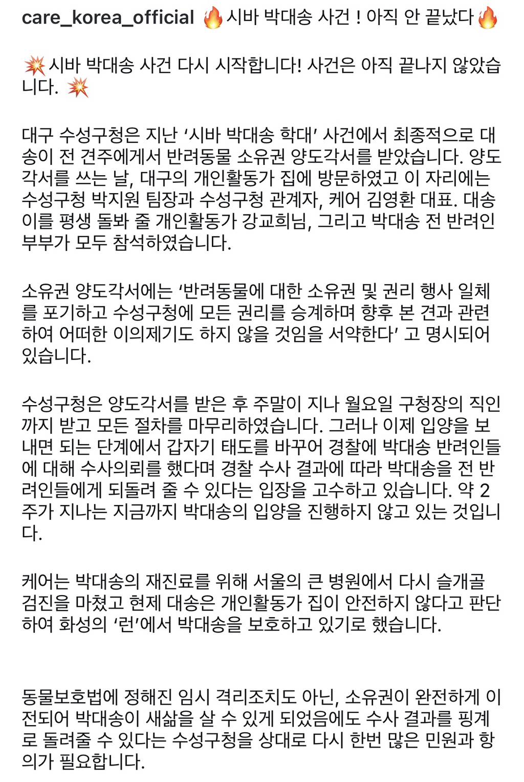 시바 박대송 파양•학대 사건 근황 | 인스티즈