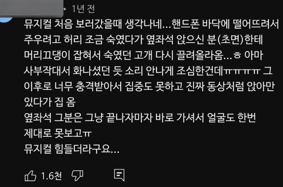 뮤지컬 처음 보러 갔다가 충격 받은 관객...jpg | 인스티즈