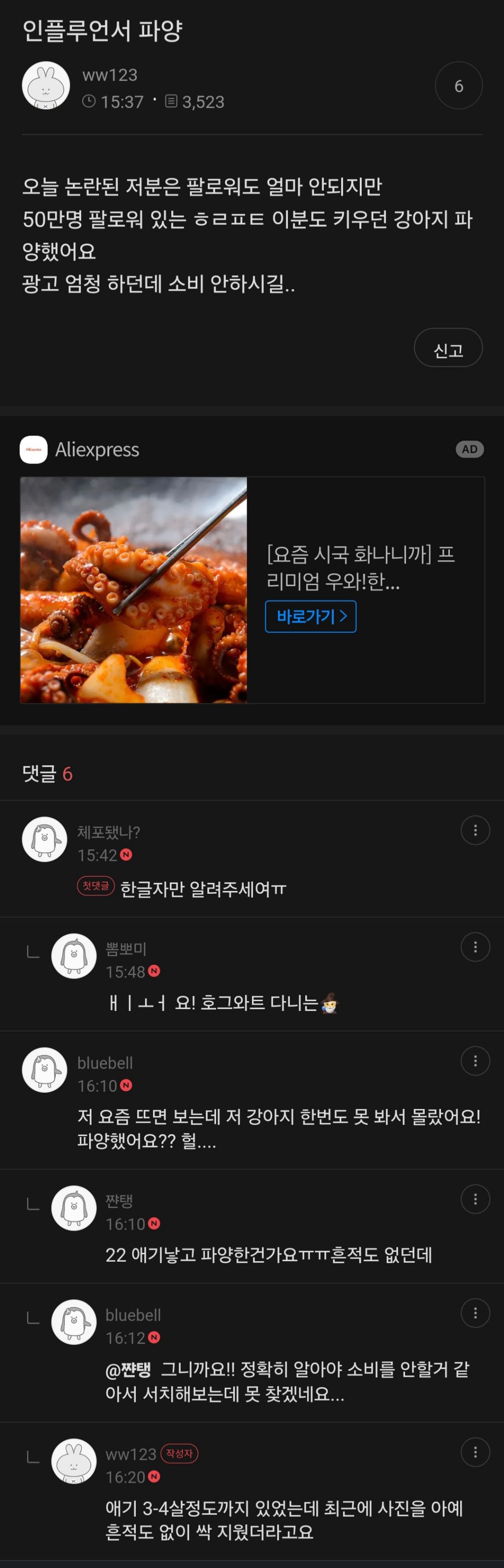 현재 파양 의혹 받고있는 인플루언서 해리포터 | 인스티즈