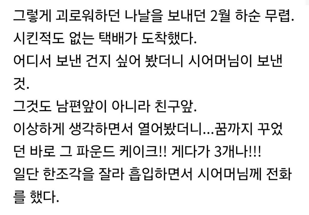 시어머님이 만든 파운드케이크에 환장했던 친구.. | 인스티즈