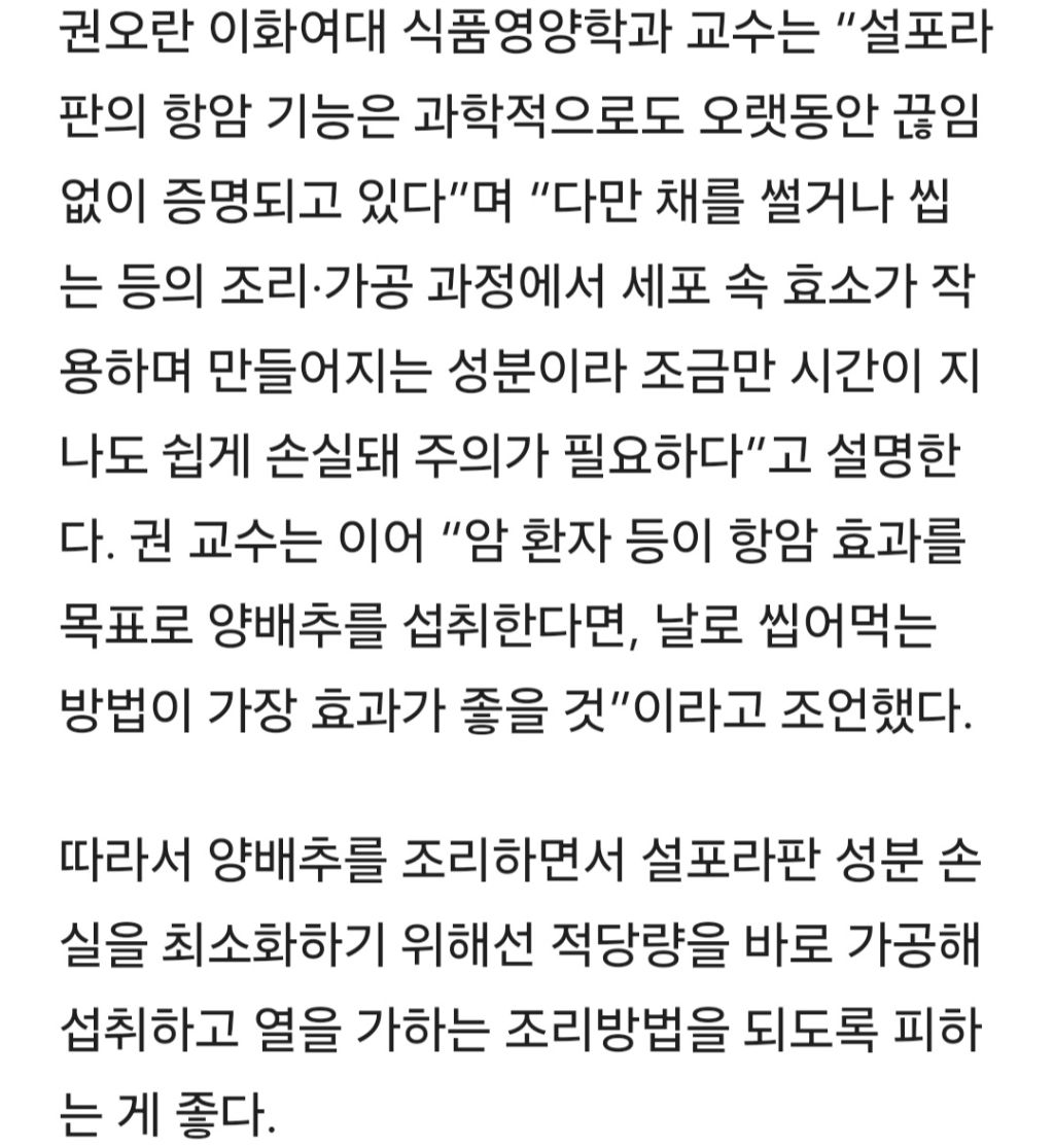 양배추, 미리 썰어두면 '항암 성분' 날아간다 | 인스티즈