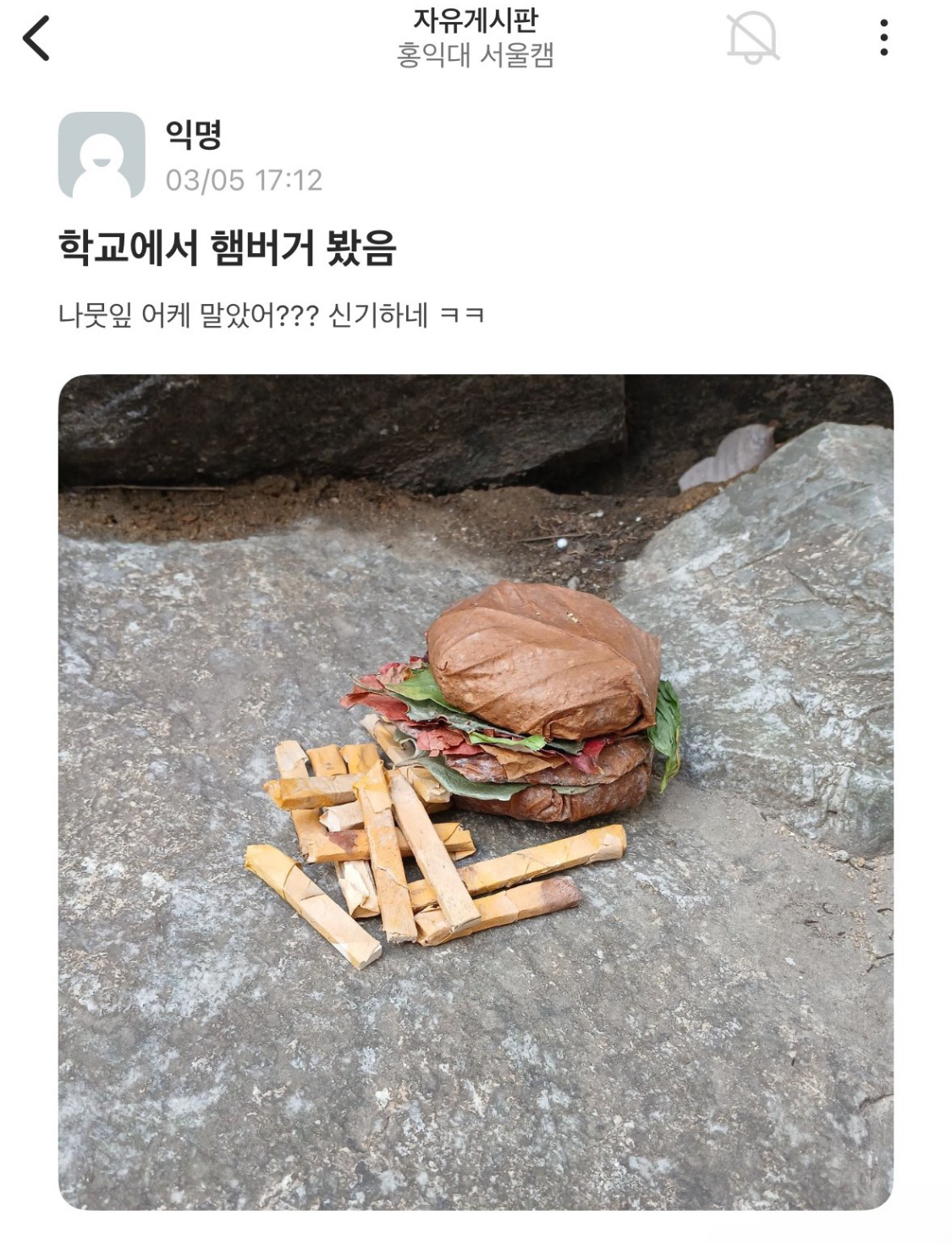  홍대생이 나뭇잎 햄버거를 만든 이유+방법 🍔2