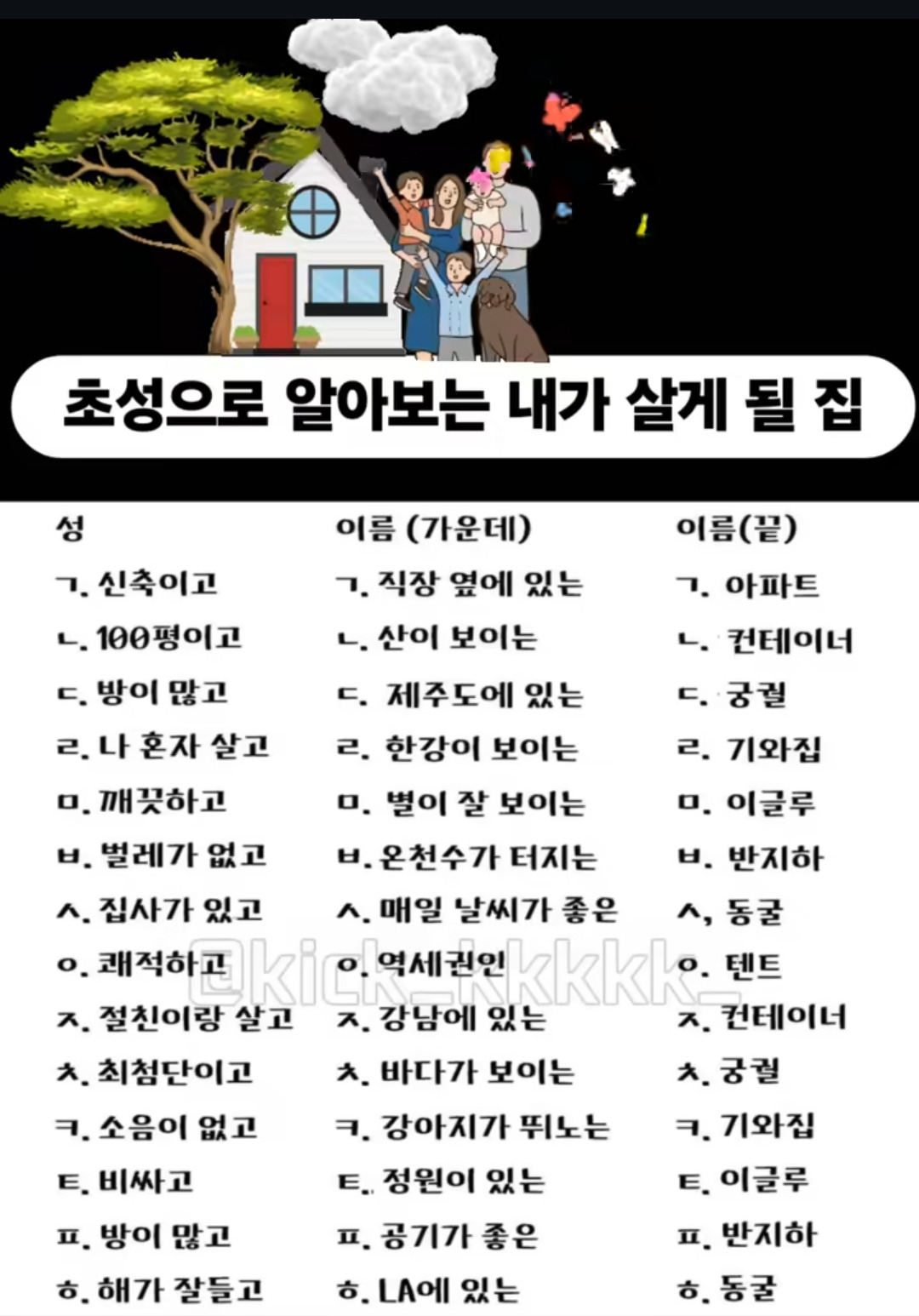 초성으로 알아보는 내가 살게 될 집 | 인스티즈