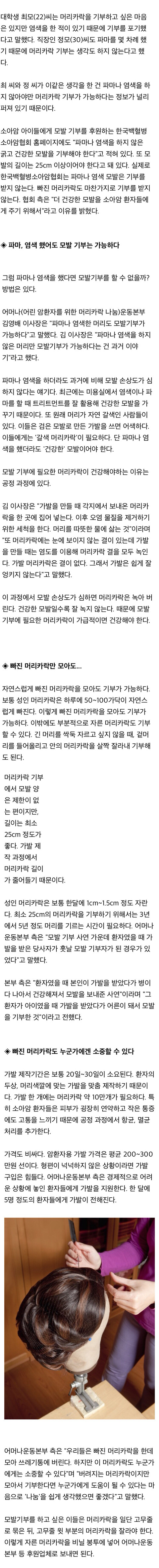 긴머리 자를건데 파마,염색 한 머리라 모발기부 못하는게 아쉽다ㅠㅠㅠ..... 과연그럴까?!!! | 인스티즈