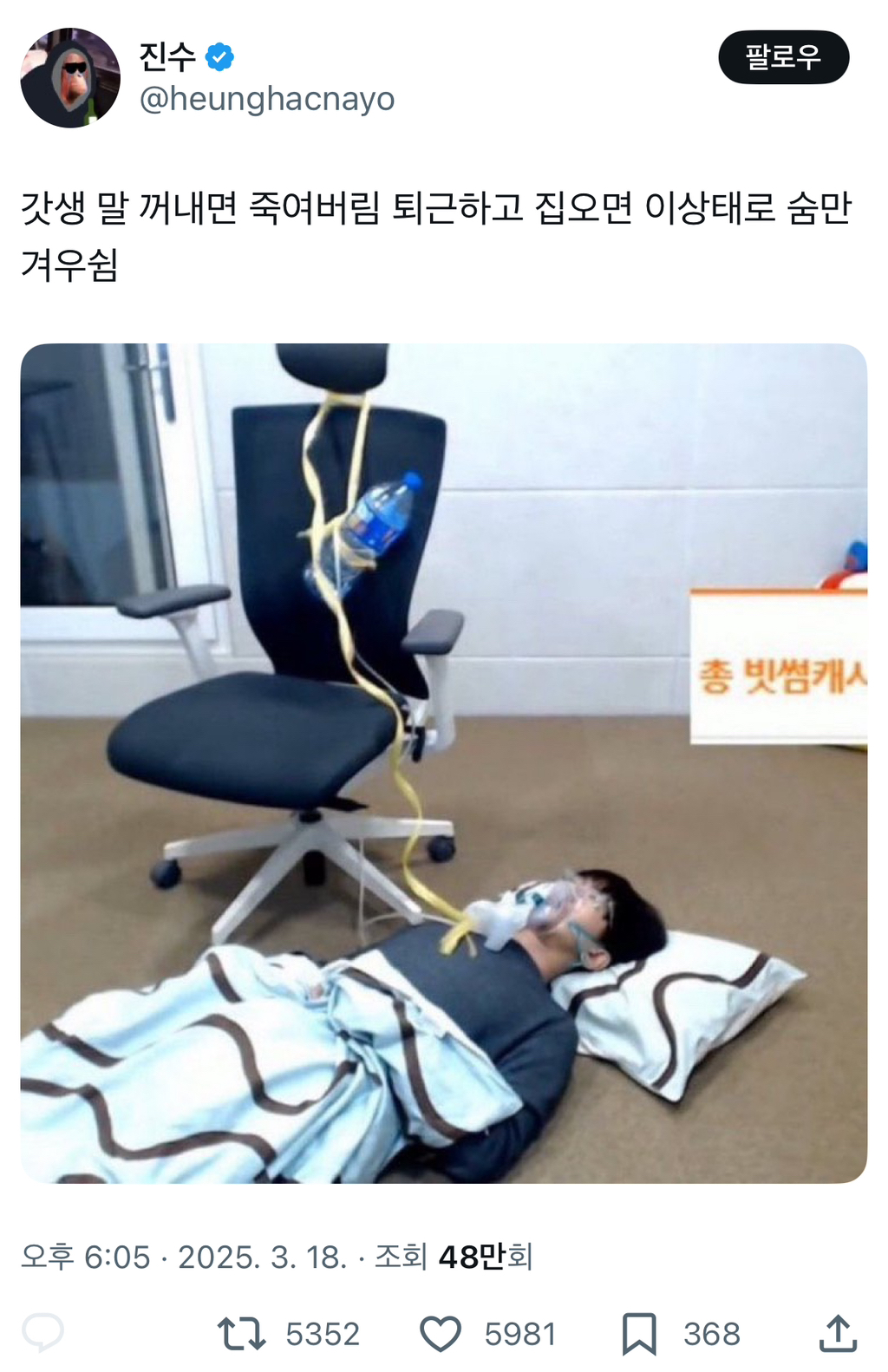  갓생 말 꺼내면 죽여버림