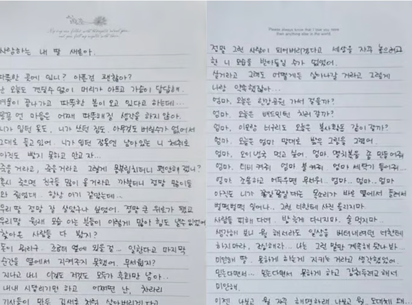 故김새론 모친 "내가 죽어야 멈출거냐"... 눈물의 자필편지엔 | 인스티즈