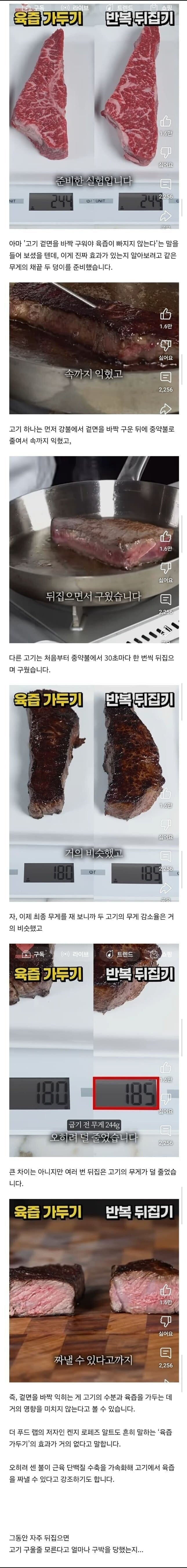  육즙 가두기 팩트 체크 ✔️
