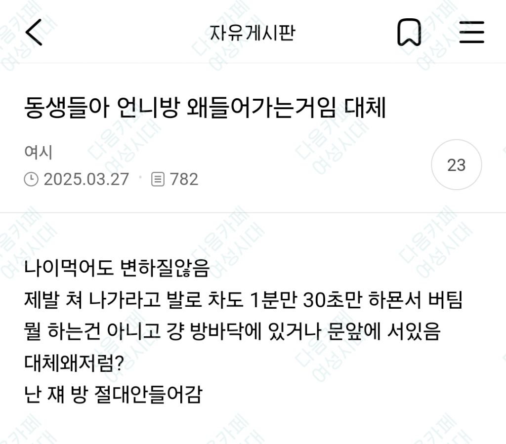 동생들아 언니방 왜들어가는거임 대체 | 인스티즈