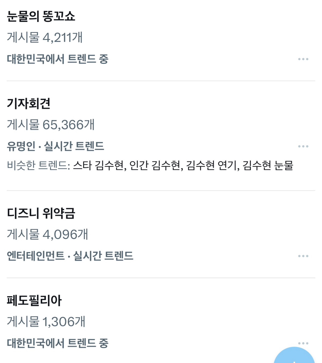 현 트위터 실시간트렌드 | 인스티즈