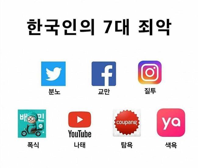 한국인의 7대죄악 | 인스티즈