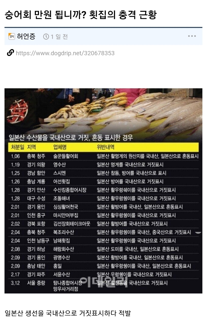  숭어회 만원 포장 됩니까? 횟집의 충격 근황..jpg2