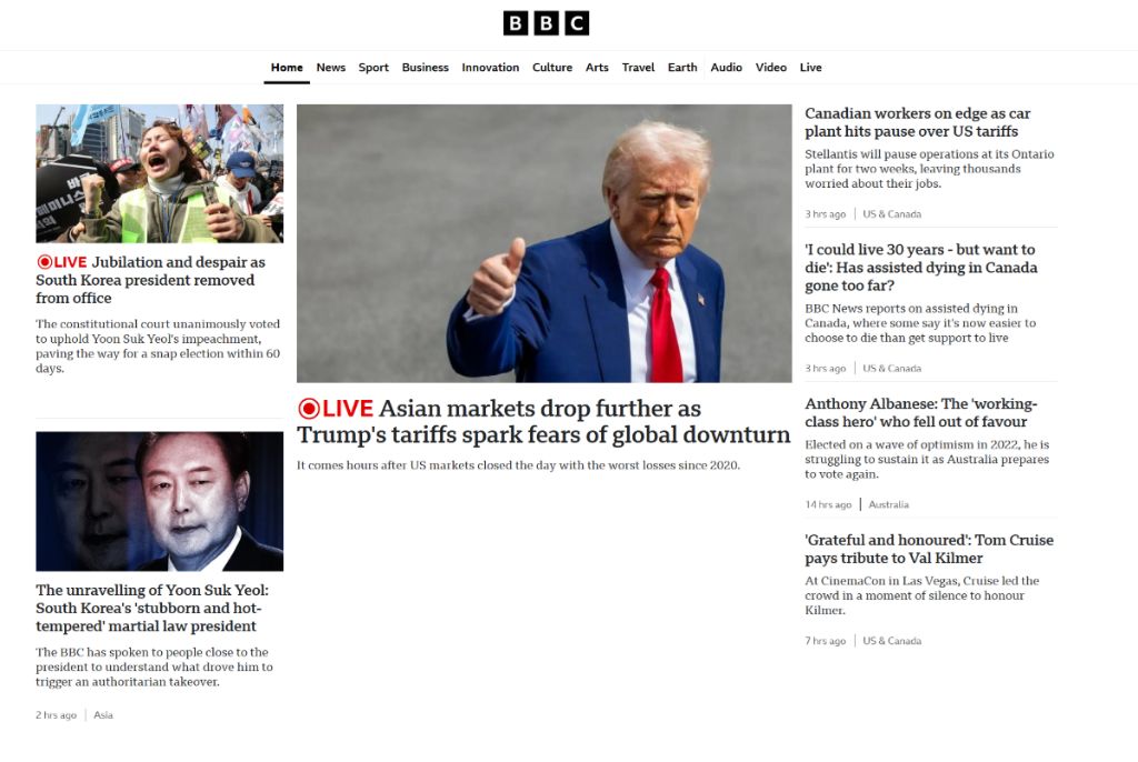 실시간 BBC, CNN, AP통신 메인 화면 | 인스티즈