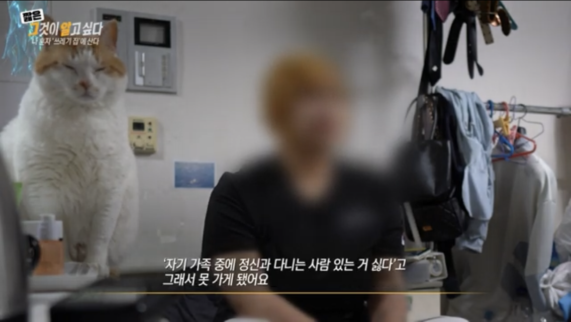 그알 쓰레기집에 처음 방문한 제작진이 신기한 고양이 별이 | 인스티즈
