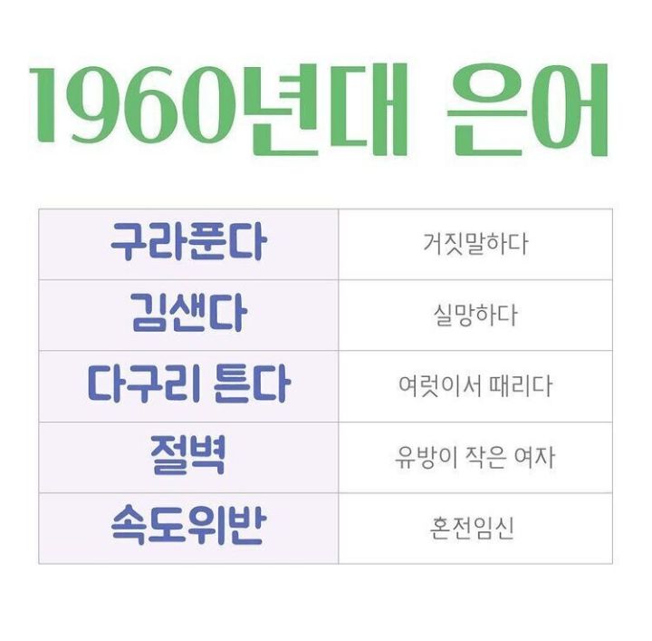 1960년대 은어 | 인스티즈