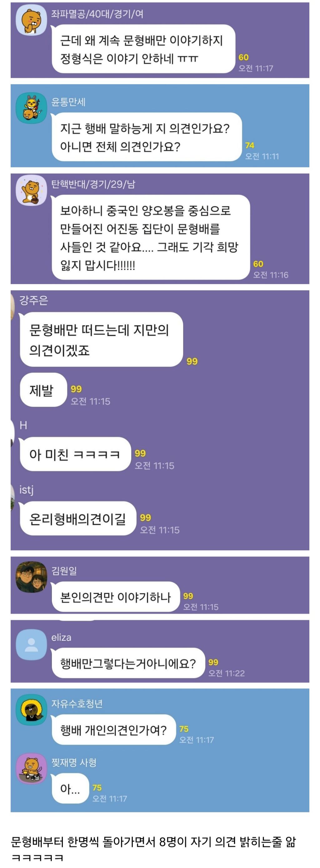 탄핵선고 발표 당시 국민의힘 지지자 단톡 | 인스티즈