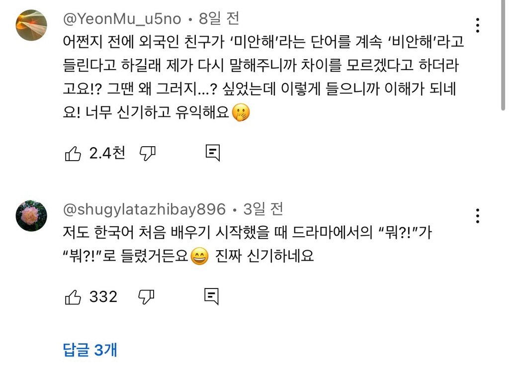 외국인들에게 미안해가 비안해라고 들리는 이유 | 인스티즈