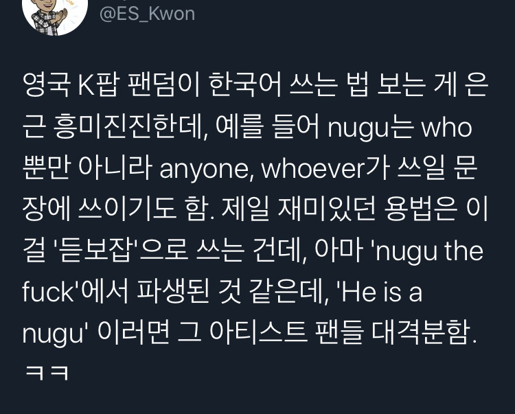  해외 케이팝 팬들이 &apos;듣보잡&apos; 표현 할때 쓰는 단어 (nugu)