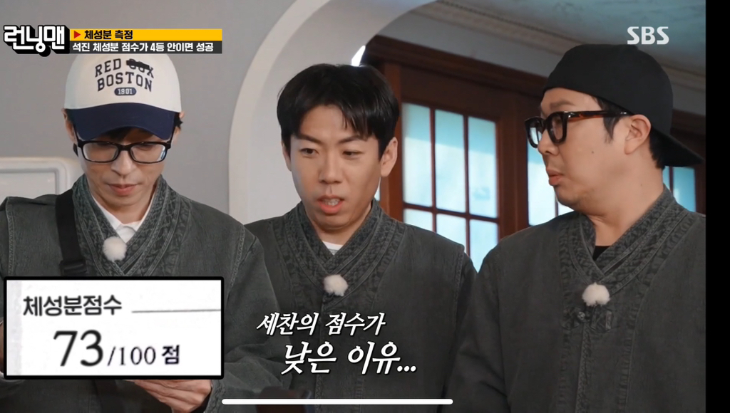 런닝맨 멤버들 인바디 + 체성분 점수 결과.jpg | 인스티즈