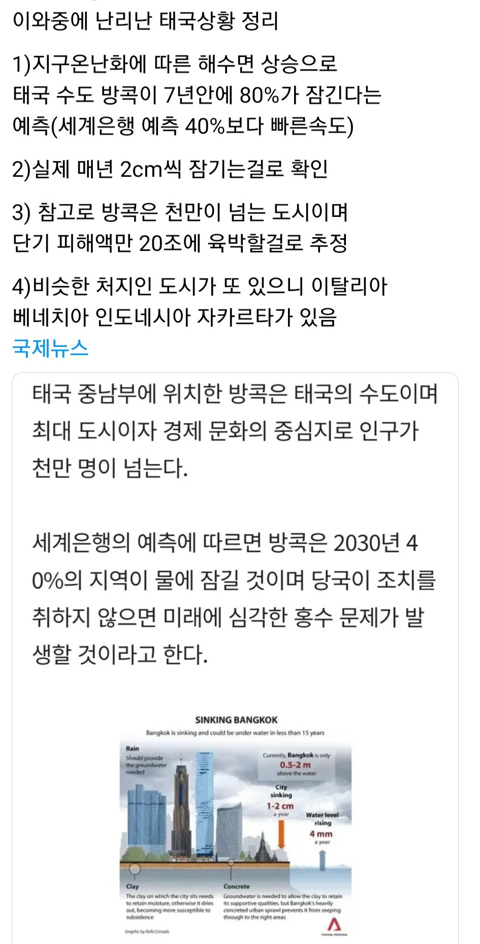  물에 잠긴다는 태국