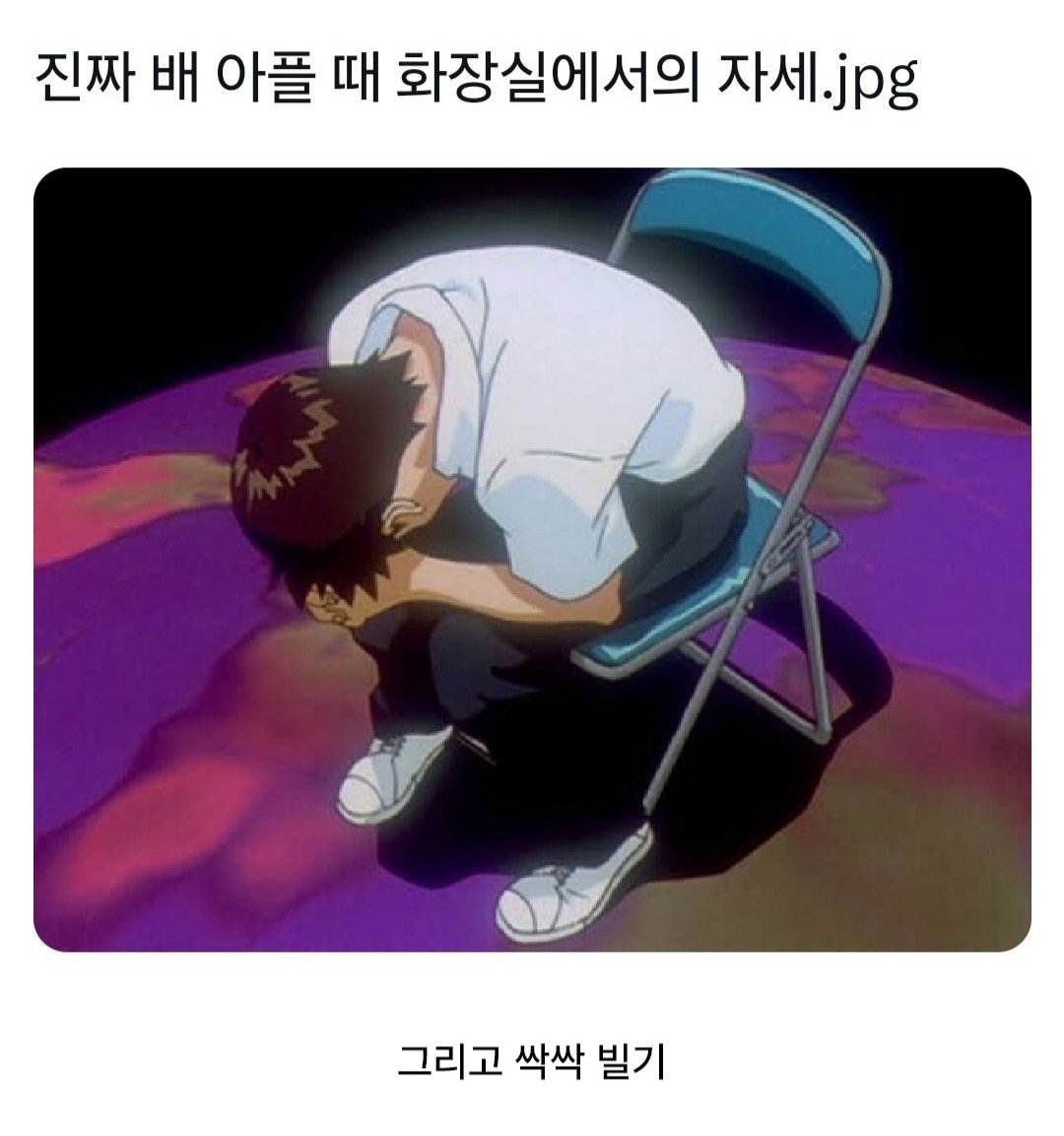 진짜 배 아플 때 화장실에서의 자세 | 인스티즈