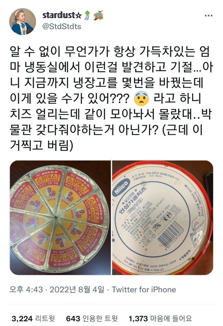  엄마 냉동실에서 발견한 26년된 치즈