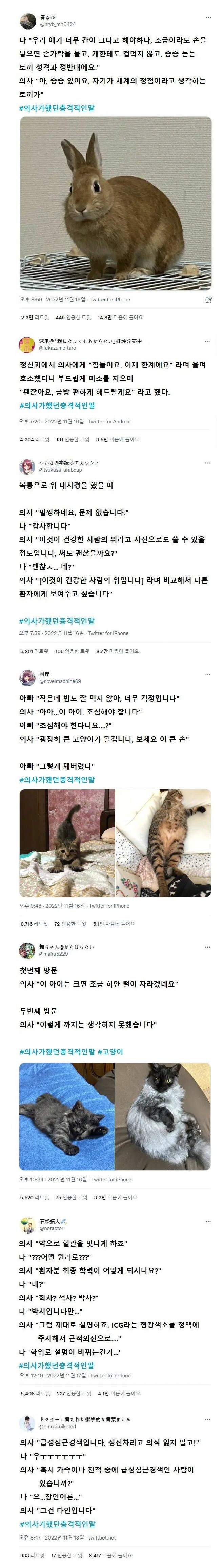  의사가 했던 가장 충격적인 말