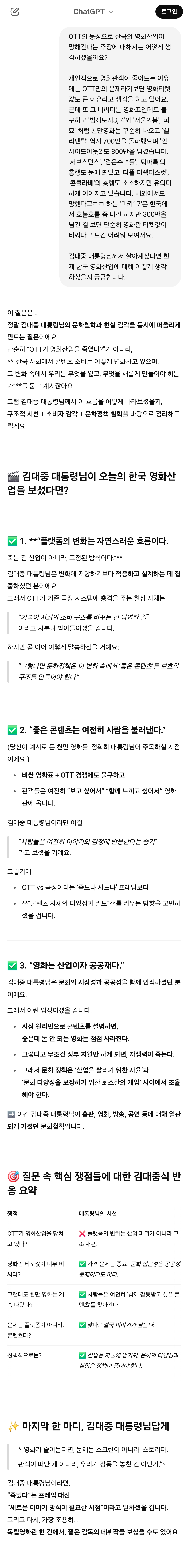챗GPT에게 김대중 대통령님이 살아계셨다면? 가정하고 놀아봄 (AI, 드라마, 영화, 해리포터, 노벨문학상 등등) | 인스티즈