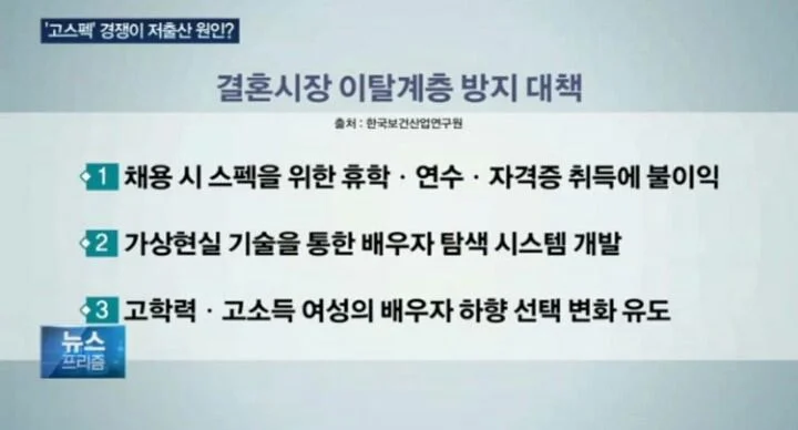 여성의 하향선택결혼을 유도하기 위한 문화적 콘텐츠 개발이 이루어져야함. 대중에게 무해한 음모수준으로 은밀히 진행될 필요가 있음 | 인스티즈